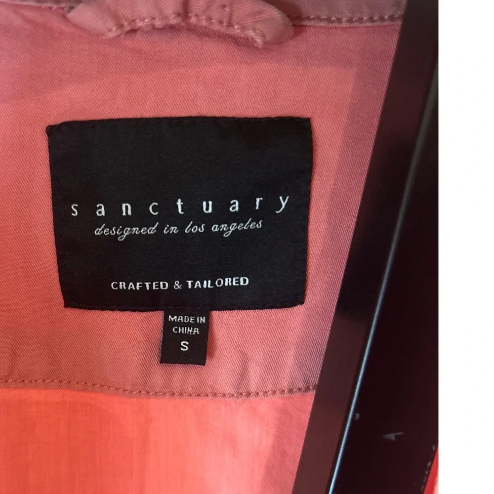 Sanctuary Pink‎ Utility Jacket Mandarin Collar Roll Tab Sleeve Size S
